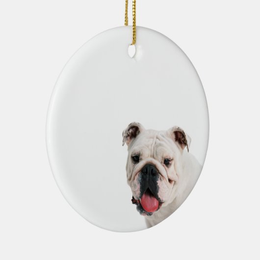 Décoration En Céramique Chien blanc mignon Bulldog (Droite)