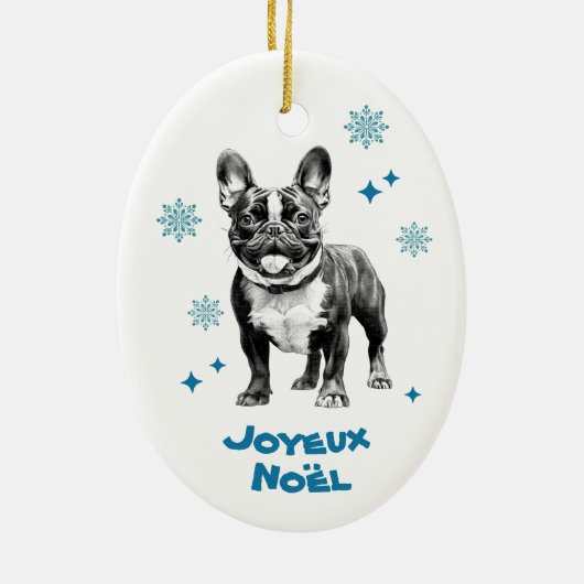 Décoration En Céramique Chien bleu Joyeux Noel (Dos)