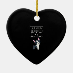 Décoration En Céramique Chien Boston Terrier Papa Mens J'Aime Cute Funny