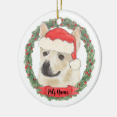 Décoration En Céramique Chien Buhund norvégien personnalisé pour Noël (Gauche)