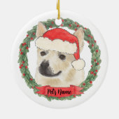 Décoration En Céramique Chien Buhund norvégien personnalisé pour Noël (Dos)