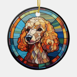 Décoration En Céramique Chien Caniche en Verre Coloré Sucré