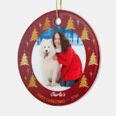 Décoration En Céramique Chien Chien de Noël Premier Photo Personnalisée Po (Gauche)