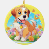 Décoration En Céramique Chien chiot mignon (Dos)