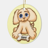 Décoration En Céramique Chien chiot os (Gauche)