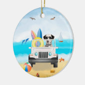 Décoration En Céramique Chien dalmate conduisant sur la plage (Gauche)