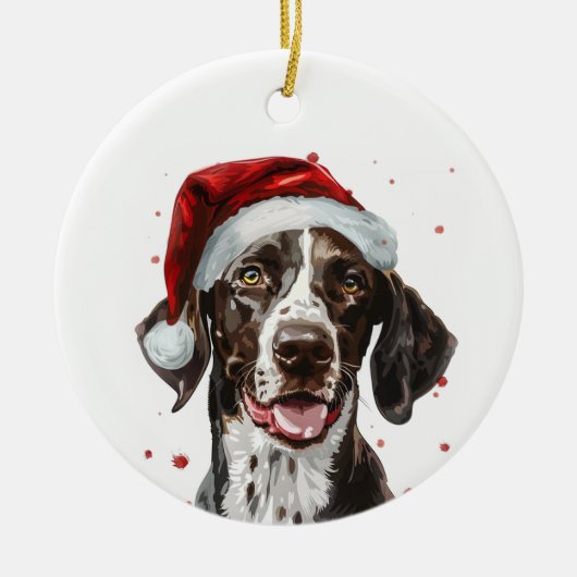 Décoration En Céramique Chien d'arrêt Noël Personnalisé (Devant)