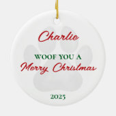 Décoration En Céramique Chien d'arrêt Noël Personnalisé (Dos)