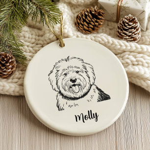 Décoration En Céramique Chien de berger personnalisé Noël