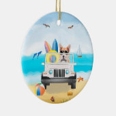 Décoration En Céramique Chien de Corgi conduisant sur la plage (Droite)