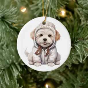 Décoration En Céramique Chien de coton de tulear personnalisé