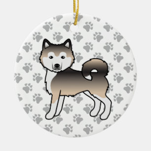 Décoration En Céramique Chien de dessin animé mignon Malamute d'Alaska cou