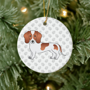 Décoration En Céramique Chien de dessin animé teckel à poil lisse pied rou