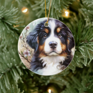 Décoration En Céramique Chien de montagne bernois AI Chien