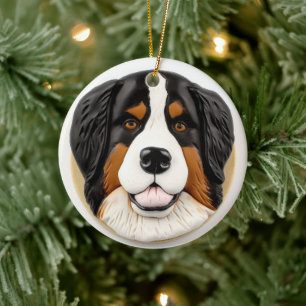 Décoration En Céramique Chien de montagne bernois inspiré de la 3D