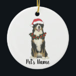 Décoration En Céramique Chien de montagne bernois personnalisé<br><div class="desc">Faites la belle liste cette année avec un ornement personnalisé de votre petit elfe bernois préféré de chien de montagne !</div>