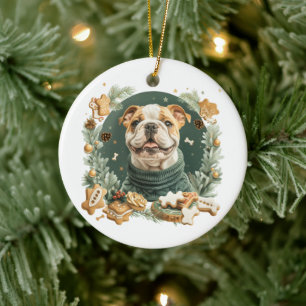 Décoration En Céramique Chien de Noël