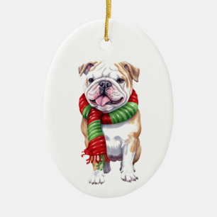 Décoration En Céramique Chien de Noël, Chien de Vacances,