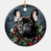 Décoration En Céramique Chien de Noël Holly (Dos)