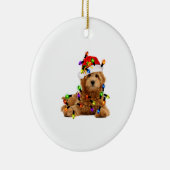 Décoration En Céramique Chien de Père Noël Goldendoodle (Droite)