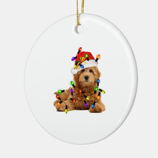 Décoration En Céramique Chien de Père Noël Goldendoodle (Gauche)