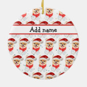 Décoration En Céramique Chien de Poméranie Étoiles de Noël (Dos)