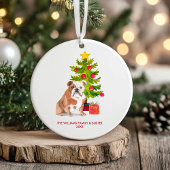Décoration En Céramique Chien de taureau anglais Noël personnalisé