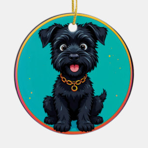 Décoration En Céramique Chien drôle Illustration numérique colorée