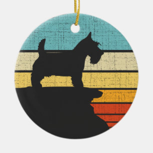 Décoration En Céramique Chien écossais Terrier Retro Vintage Scottie Chien