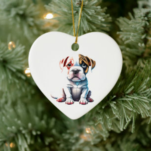 Décoration En Céramique Chien en céramique personnalisé au coeur de Bouled