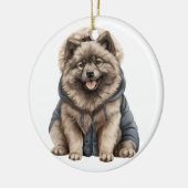 Décoration En Céramique Chien Keeshonté personnalisé (Gauche)