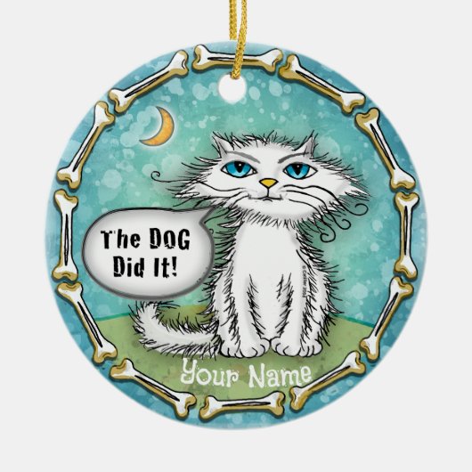 Décoration En Céramique Chien l'a fait Scraggles Chat (Devant)