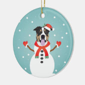 Décoration En Céramique Chien mixte Snowman de Noël (Gauche)