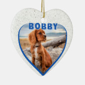 Décoration En Céramique Chien Nom photo Blue Heart Chien Propriétaire Keep (Droite)