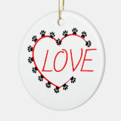 Décoration En Céramique Chien Paws Red Heart Love (Gauche)