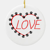 Décoration En Céramique Chien Paws Red Heart Love (Dos)