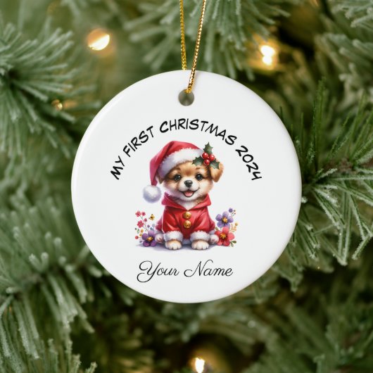 Décoration En Céramique Chien Père Noël personnalisé Chien Chien Chien Chi (Arbre)
