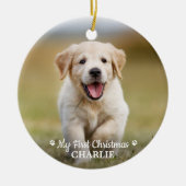 Décoration En Céramique Chien photo pour marionnettes personnalisées Noël (Devant)