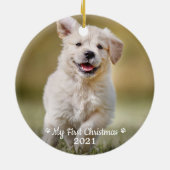 Décoration En Céramique Chien photo pour marionnettes personnalisées Noël (Dos)