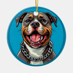 Décoration En Céramique Chien Pitbull mignon