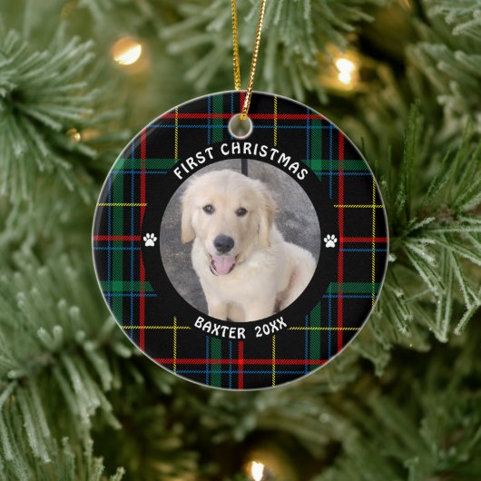 Décoration En Céramique Chien PREMIER NOËL Plaid Photo personnalisée (Arbre)