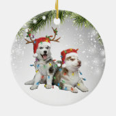 Décoration En Céramique Chien Reindee Sibérien Husky icee chuksha chiot (Dos)