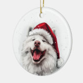 Décoration En Céramique Chien Samoyède Noël Personnalisé (Gauche)