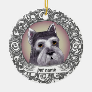 Décoration En Céramique Chien Schnauzer