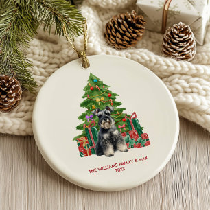 Décoration En Céramique Chien Schnauzer miniature Noël personnalisé