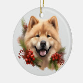 Décoration En Céramique Chien Shiba Inu du pin rouge (Gauche)