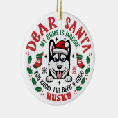 Décoration En Céramique Chien sibérien Husky Nom personnalisé Noël (Droite)