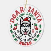 Décoration En Céramique Chien sibérien Husky Nom personnalisé Noël (Gauche)