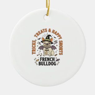Décoration En Céramique Chien Trickster Halloween Bouledogue Français
