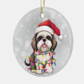 Décoration En Céramique Chien Tzu chéri mignon enveloppé dans les lumières (Gauche)